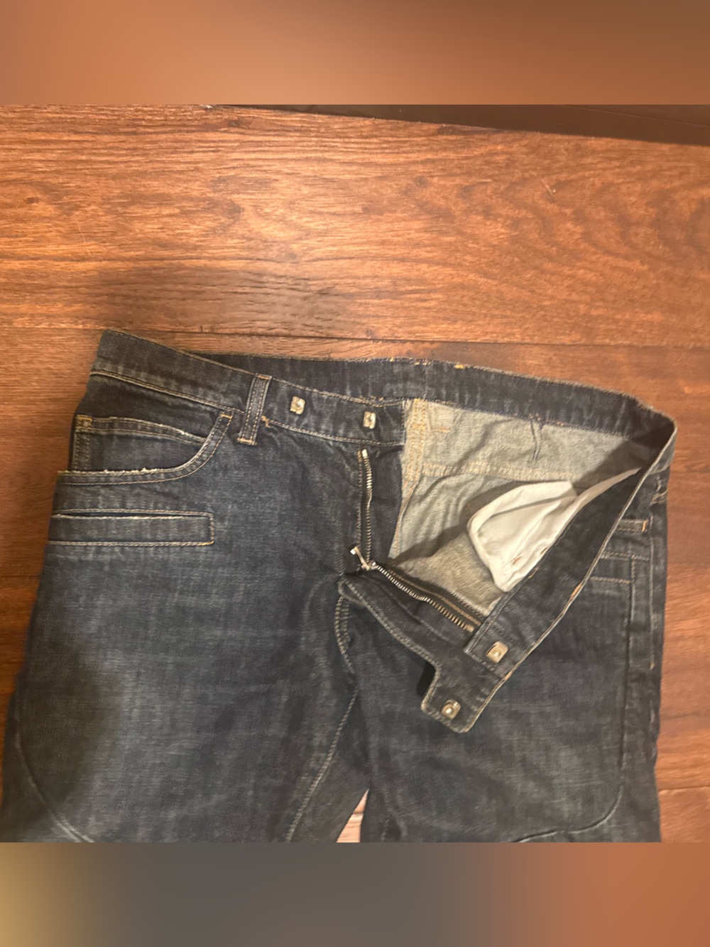 BALMAIN PARIS MENS BIKER MOTO DENIM JEANS, SIZE 34, INDIGO BLUE WASH - Picture 5 of 15